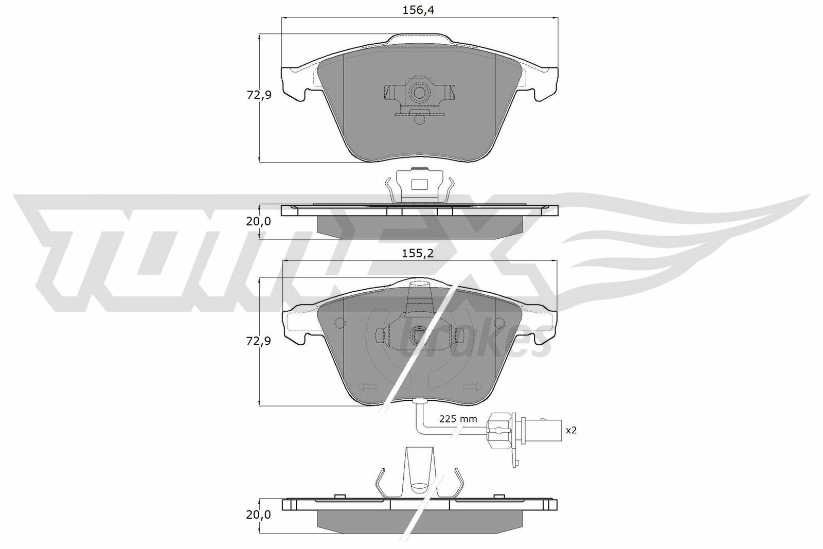 Sada brzdových platničiek kotúčovej brzdy TOMEX Brakes